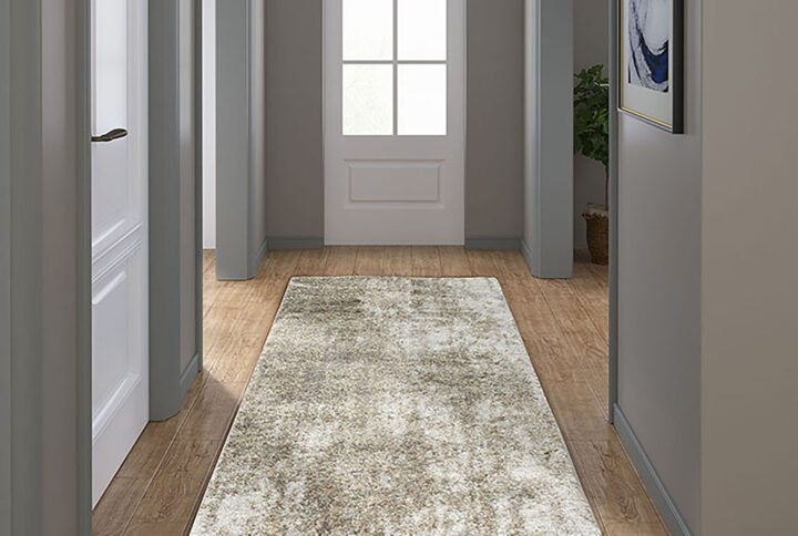 Haley Cozy Shag Abstract Area Rug in Grey/Cream From Madison Park