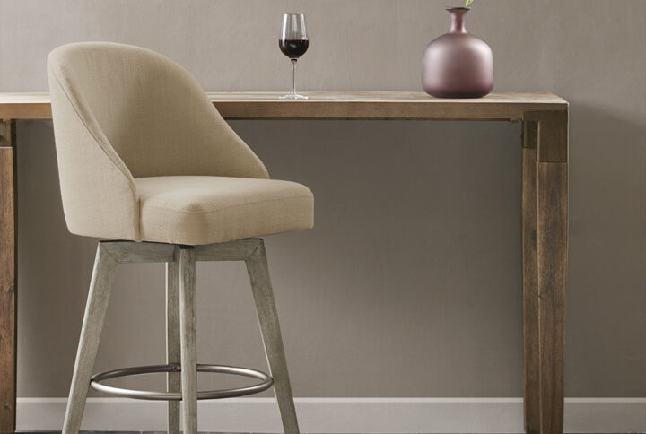 Pearce Bar Stool with Swivel Seat in Sand From Madison Park