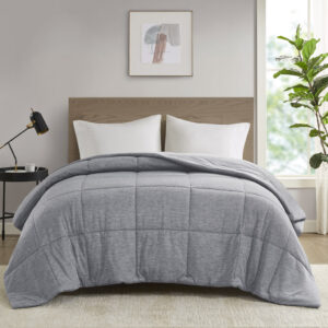 Comfort Cool Jersey Knit Oversized Down Alternative Comforter in Grey From Urban Habitat