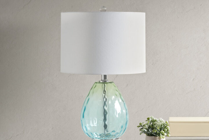 Borel Ombre Glass Table Lamp in Blue From 510 Design