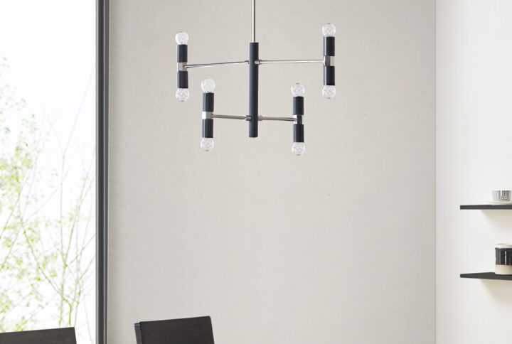 Gardham 8-Light Sputnik Sphere Chandelier in Black/Silver From INK+IVY