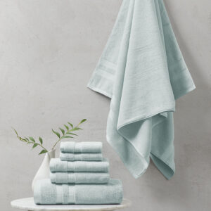 Plume 100% Cotton Feather Touch Antimicrobial Towel 6 Piece Set in Seafoam From Beautyrest