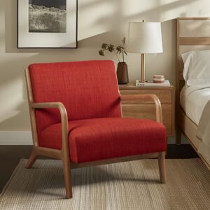 Novak Novak Mid-Century Modern Accent Armchair in Spice From INK+IVY