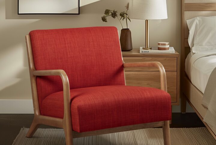 Novak Novak Mid-Century Modern Accent Armchair in Spice From INK+IVY