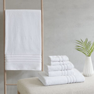 Nurture Sustainable Antimicrobial Bath Towel 6 Piece Set in White From Clean Spaces