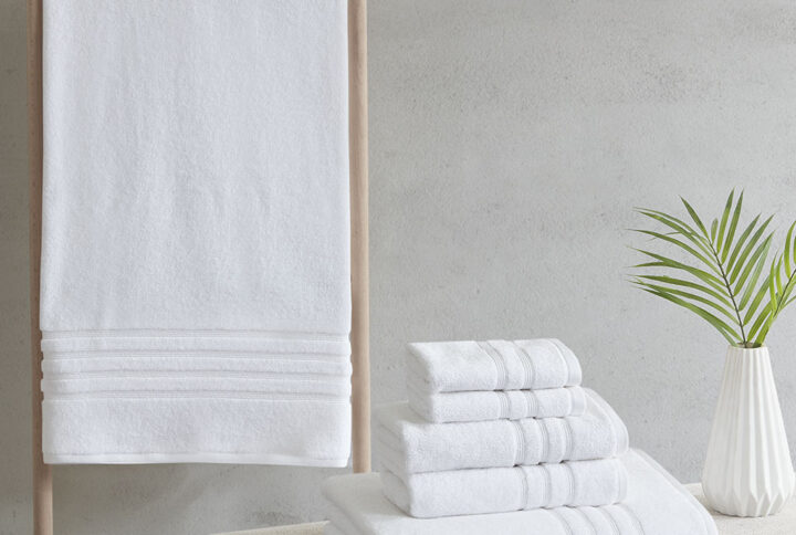 Nurture Sustainable Antimicrobial Bath Towel 6 Piece Set in White From Clean Spaces