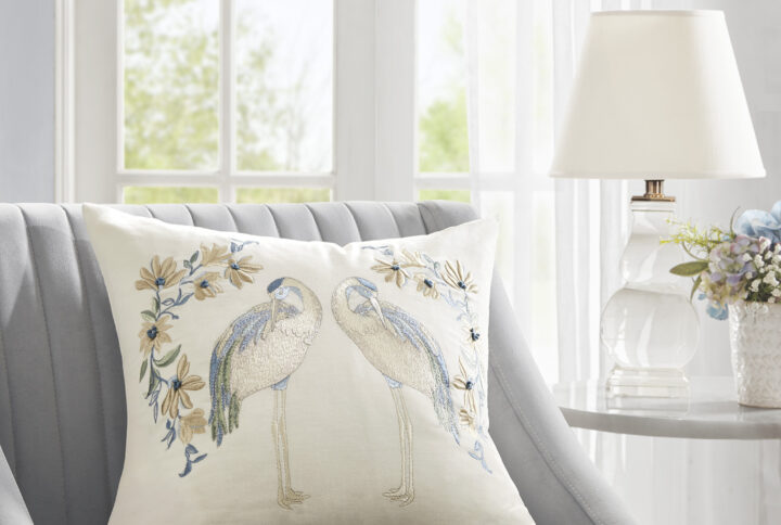 Florio Square Decor Pillow in White From Croscill Home