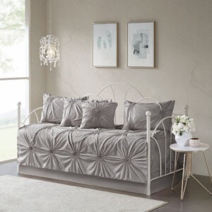 Leila 6 Piece Reversible Daybed Cover Set in Dark Gray From Madison Park