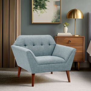 Newport Newport Wide Mid-Century Modern Lounge Chair in Light Blue From INK+IVY