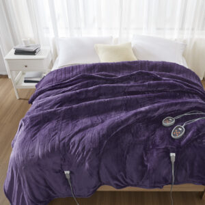 Heated Microlight to Berber Blanket in Purple From Beautyrest