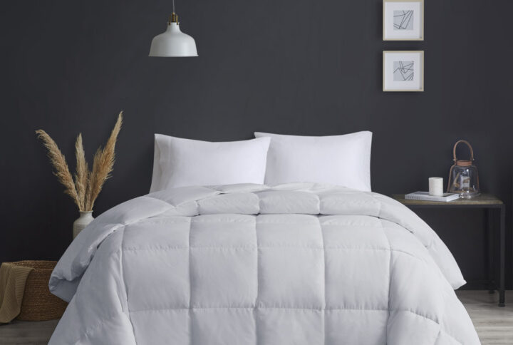 Heavy Warmth Goose Feather and Down Oversize Comforter in Light Grey From True North by Sleep Philosophy