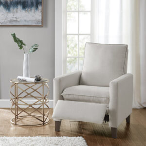 Coleman Upholstered Manual Push Back Recliner in Ivory From Madison Park